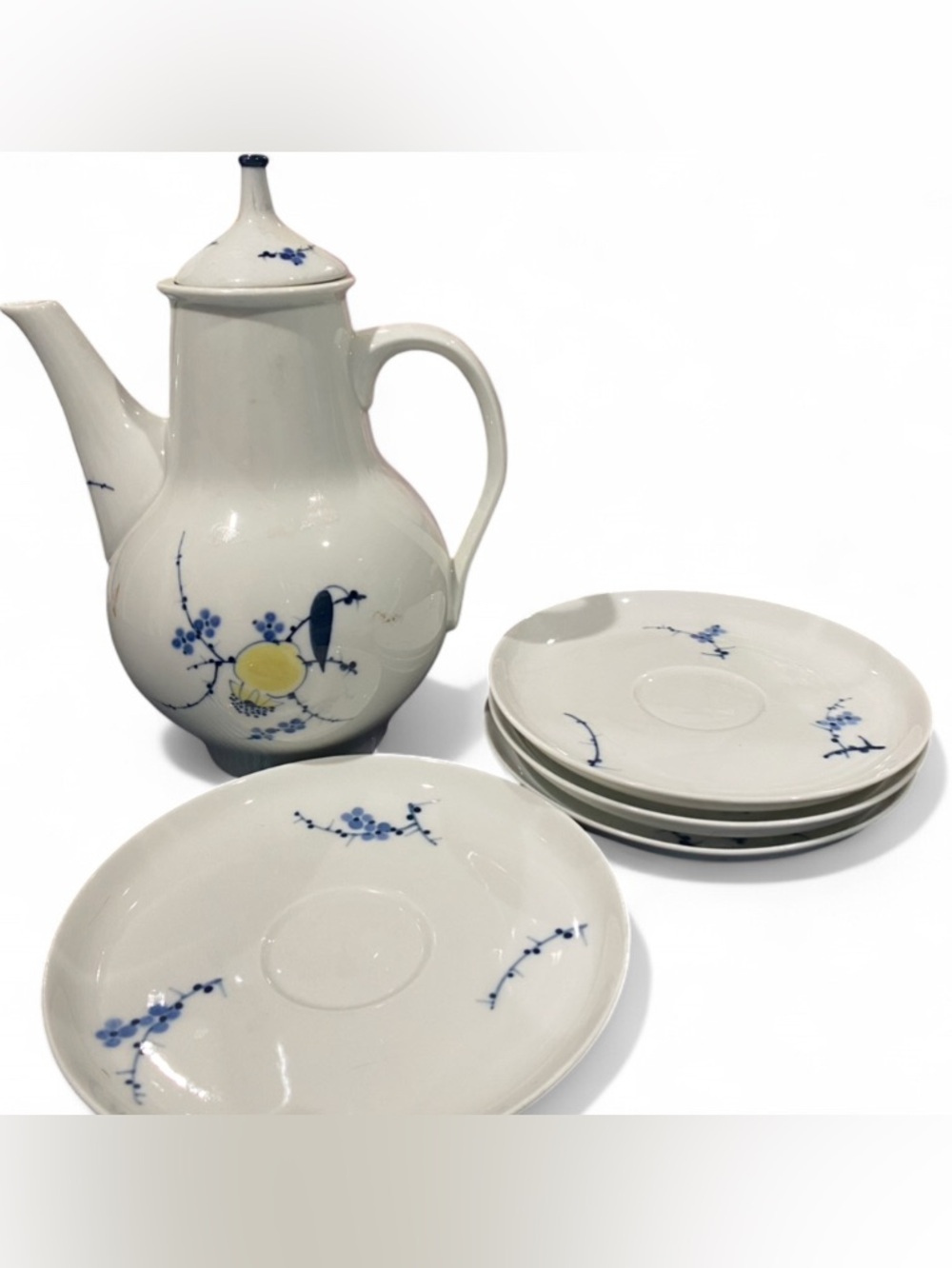 Vintage Royal Copenhagen “Rimmon” Coffee Pot & Saucers